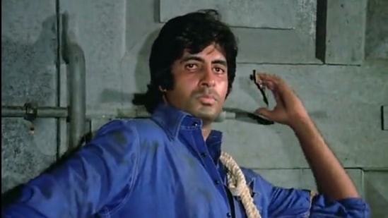Amitabh Bachchan as Vijay in Deewar, a role that would create the template for his career as leading man.