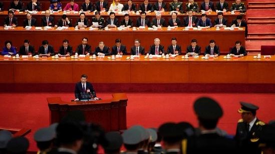 Chinese President Xi Jinping speaks during the opening session of the 19th National Congress of the Communist Party of China.(Reuters)
