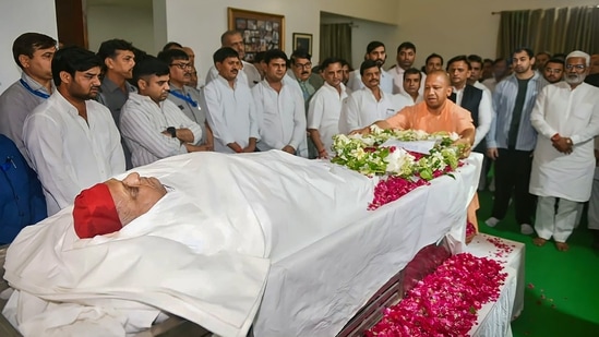 Defence Minister Rajnath Singh, Chhatisgarh chief minister Bhupesh Baghel and Bihar Chief Minister Nitish Kumar are likely to arrive here during the day.(PTI)
