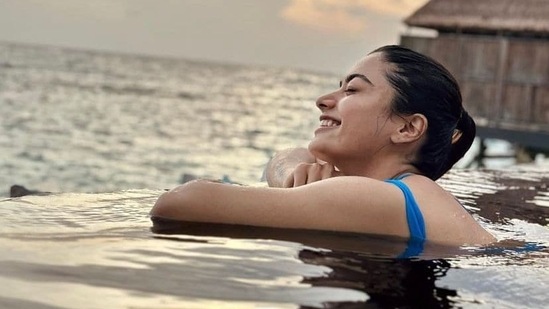 Rashmika Mandanna has flown to Maldives for a relaxing vacation post Goodbye release. She has shared picture of herself on Instagram, calling herself ‘water baby.' 