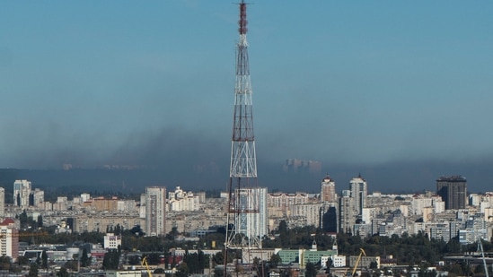 Russia-Ukraine War: Smokes rises on outskirts of the city during a Russian missile attack in Kyiv, Ukraine.(Reuters)