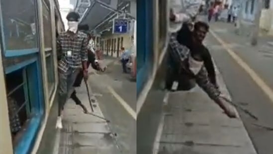 In a 45-clip of the incident shared by the Chennai Railway Division officials, the students are seen dragging the machetes on railway platforms as the train passes through different stations.