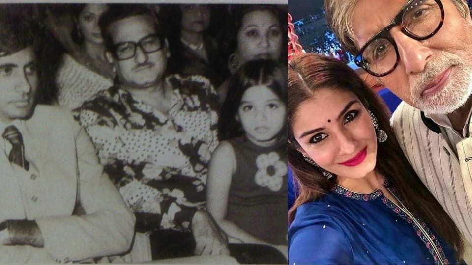 Raveena Tandon shared a rare throwback photo from her childhood on Amitabh Bachchan's birthday. Raveena Tandon shared a rare throwback photo from her childhood on Amitabh Bachchan's birthday.