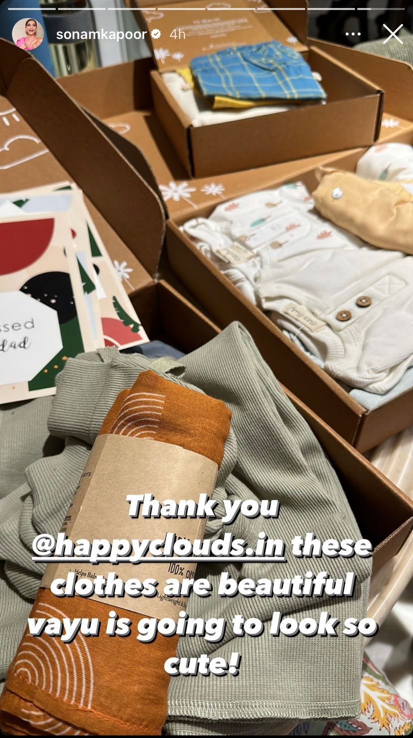 Sonam Kapoor shared the clothes of Vayu via Instagram Stories.&nbsp;