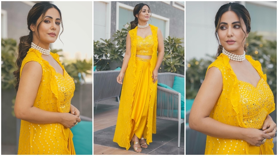 Hina Khan stuns in a yellow traditional outfit. (Instagram) Hina Khan stuns in a yellow traditional outfit. (Instagram)