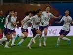 China's Qiao Ruiqi celebrates along with her team members after scoring a goal against Mexico(AP) China's Qiao Ruiqi celebrates along with her team members after scoring a goal against Mexico(AP)