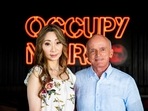 Dennis Tito and his wife, Akiko, at the company’s Starship rocket base near Boca Chica, Texas, on Monday.(AP)