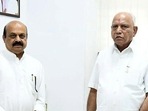 Karnataka chief minister Basavaraj Bommai with former CM B S Yediyurappa. (HT File/For representation)