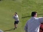 A fan caught Glenn Phillips' massive six near the cow corner. A fan caught Glenn Phillips' massive six near the cow corner.