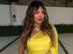 Priyanka Chopra poses in a yellow saree for a night out in Los Angeles. (Instagram) Priyanka Chopra poses in a yellow saree for a night out in Los Angeles. (Instagram)