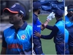 Ambati Rayudu and Sheldon Jackson in heated exchange(Hotstar) Ambati Rayudu and Sheldon Jackson in heated exchange(Hotstar)