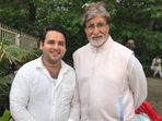 Shayank Shukla with Amitabh Bachchan on sets of Goodbye. Shayank Shukla with Amitabh Bachchan on sets of Goodbye.