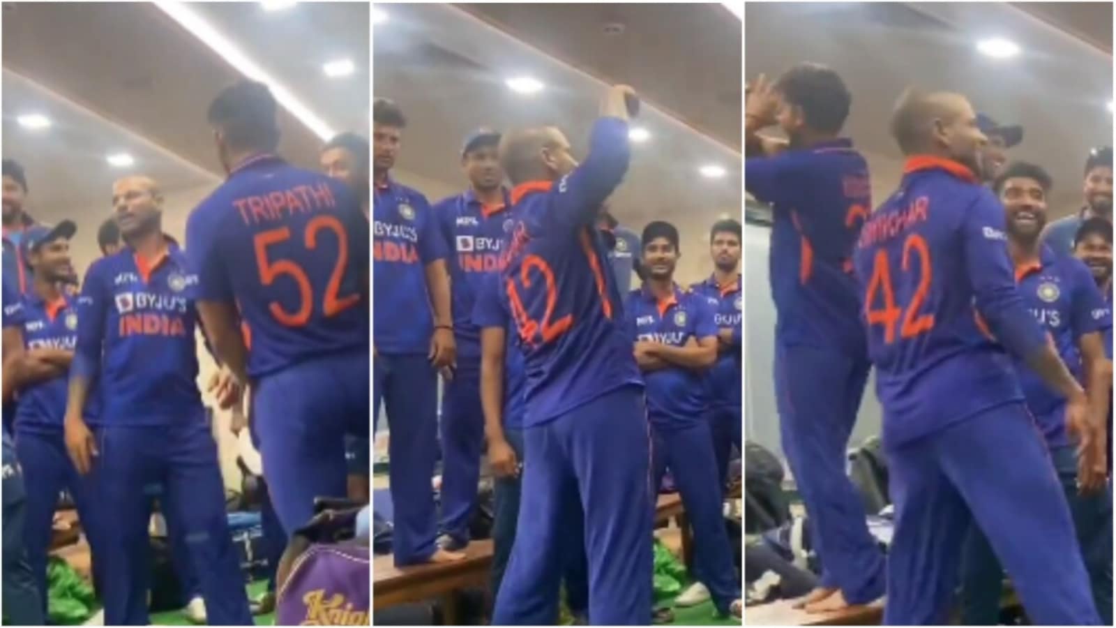 watch-saare-same-karna-please-shikhar-dhawan-hilariously-teaches-dance-steps-to-india-teammates-after-sa-series-win