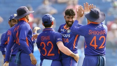 India's Mohammed Siraj celebrates (BCCI Twitter) India's Mohammed Siraj celebrates (BCCI Twitter)