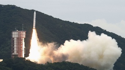 The sixth Epsilon solid-fuel rocket lifts off from the Japan Aerospace Exploration Agency (JAXA)'s Uchinoura Space Center in the southwestern Japan prefecture of Kagoshima, Japan. (Reuters)