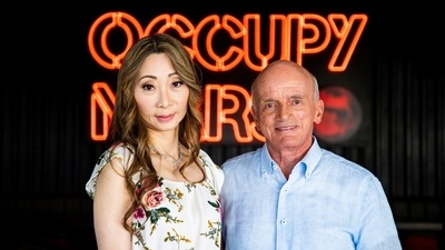 Dennis Tito and his wife, Akiko, at the company’s Starship rocket base near Boca Chica, Texas, on Monday. (AP) Dennis Tito and his wife, Akiko, at the company’s Starship rocket base near Boca Chica, Texas, on Monday. (AP)