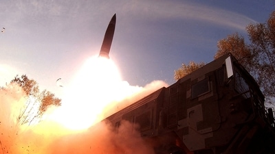 &nbsp;A missile launch is seen at an undisclosed location in North Korea, in this undated photo released on October 10, 2022 by North Korea's Korean Central News Agency. (File image) (REUTERS)