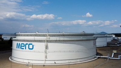 Druzhba Pipeline: Storage tanks are seen at the Mero central oil tank farm, which moves crude through the Druzhba oil pipeline, near Nelahozeves, Czech Republic, (Reuters)