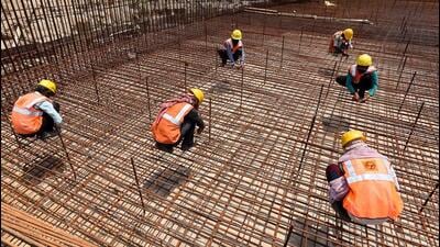 A construction site at Pragati Maidan in New Delhi. (HT File) A construction site at Pragati Maidan in New Delhi. (HT File)