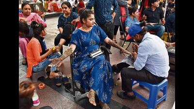 Mehendi artists in the city are ready to weave magic with intricate, unique designs of mehendi, which forms a key element of celebrations (Photo: HT)