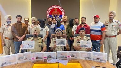 Three accused are linked with Rajneesh alias Preet (Preet Phagwara gang) who is currently in Ferozpur jail. (HT photo) Three accused are linked with Rajneesh alias Preet (Preet Phagwara gang) who is currently in Ferozpur jail. (HT photo)