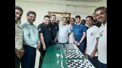Naini central jail inmates and officials with Grandmaster Abhijit Kunte (Sourced) Naini central jail inmates and officials with Grandmaster Abhijit Kunte (Sourced)