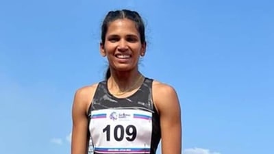 Jyothi Yarraji (Twitter/DD Sports) Jyothi Yarraji (Twitter/DD Sports)