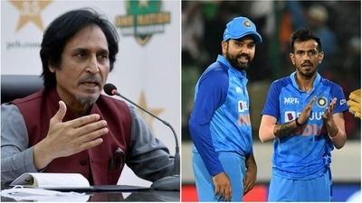 Ramiz Raja; Rohit Sharma with Yuzvendra Chahal (File/AP)