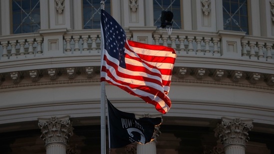 The US flag on the West Front of the US Capitol in Washington, US. (File image)(Reuters)
