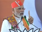 Prime Minister Narendra Modi speaks during the inauguration of various development projects in Una, Thursday, October 13, 2022. Prime Minister Narendra Modi speaks during the inauguration of various development projects in Una, Thursday, October 13, 2022.