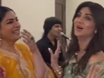 Raveena Tandon and Shilpa Shetty enjoyed music, applied mehndi and prepared for Karwa Chauth on Thursday. Raveena Tandon and Shilpa Shetty enjoyed music, applied mehndi and prepared for Karwa Chauth on Thursday.