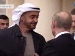 Screenshot from the viral video where Putin also shook his hand with Sheikh Mohammed bin Zayed al-Nahayan.