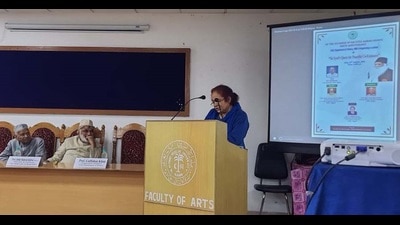 The lecture in progress at AMU on Thursday (HT Photo)