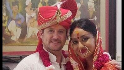Vedita Pratap Singh with her hubby Aaron Edward Sale during her Indian wedding held in Lucknow recently Vedita Pratap Singh with her hubby Aaron Edward Sale during her Indian wedding held in Lucknow recently