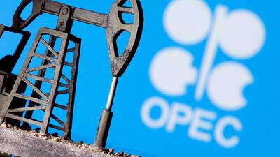 A 3D printed oil pump jack is seen in front of displayed OPEC logo in this illustration picture. (REUTERS) A 3D printed oil pump jack is seen in front of displayed OPEC logo in this illustration picture. (REUTERS)