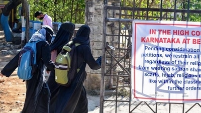 File photo: The Karnataka high court had upheld the ban on headscarves earlier this year. (PTI) File photo: The Karnataka high court had upheld the ban on headscarves earlier this year. (PTI)