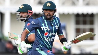 Pakistan's Babar Azam (R) and Mohammad Rizwan run between the wickets during the Twenty20 tri-series cricket match between Pakistan and Bangladesh (AFP) Pakistan's Babar Azam (R) and Mohammad Rizwan run between the wickets during the Twenty20 tri-series cricket match between Pakistan and Bangladesh (AFP)