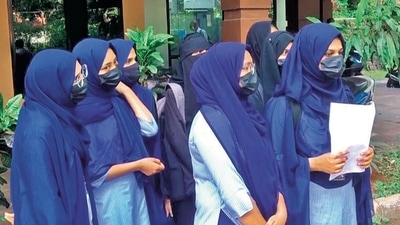 Karnataka hijab ban: The hijab controversy had sparked protests. Karnataka hijab ban: The hijab controversy had sparked protests. 