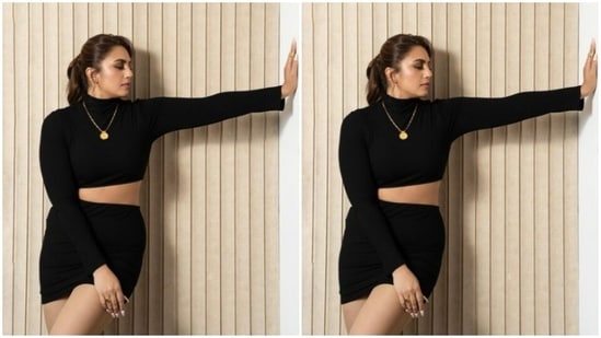 In a sleek golden chain with a golden pendant and a golden ring from the house of Misho Designs, Huma further accessorised her look for the day.(Instagram/@iamhumaq)