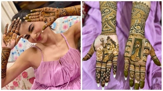 Mouni Roy celebrates her first Karwa Chauth. 