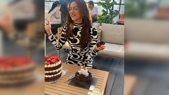 Sharing another set of photos from her celebrations, Rakul Preet wrote, "Some more madness #birthdayphotodump."(Instagram/@rakulpreet)