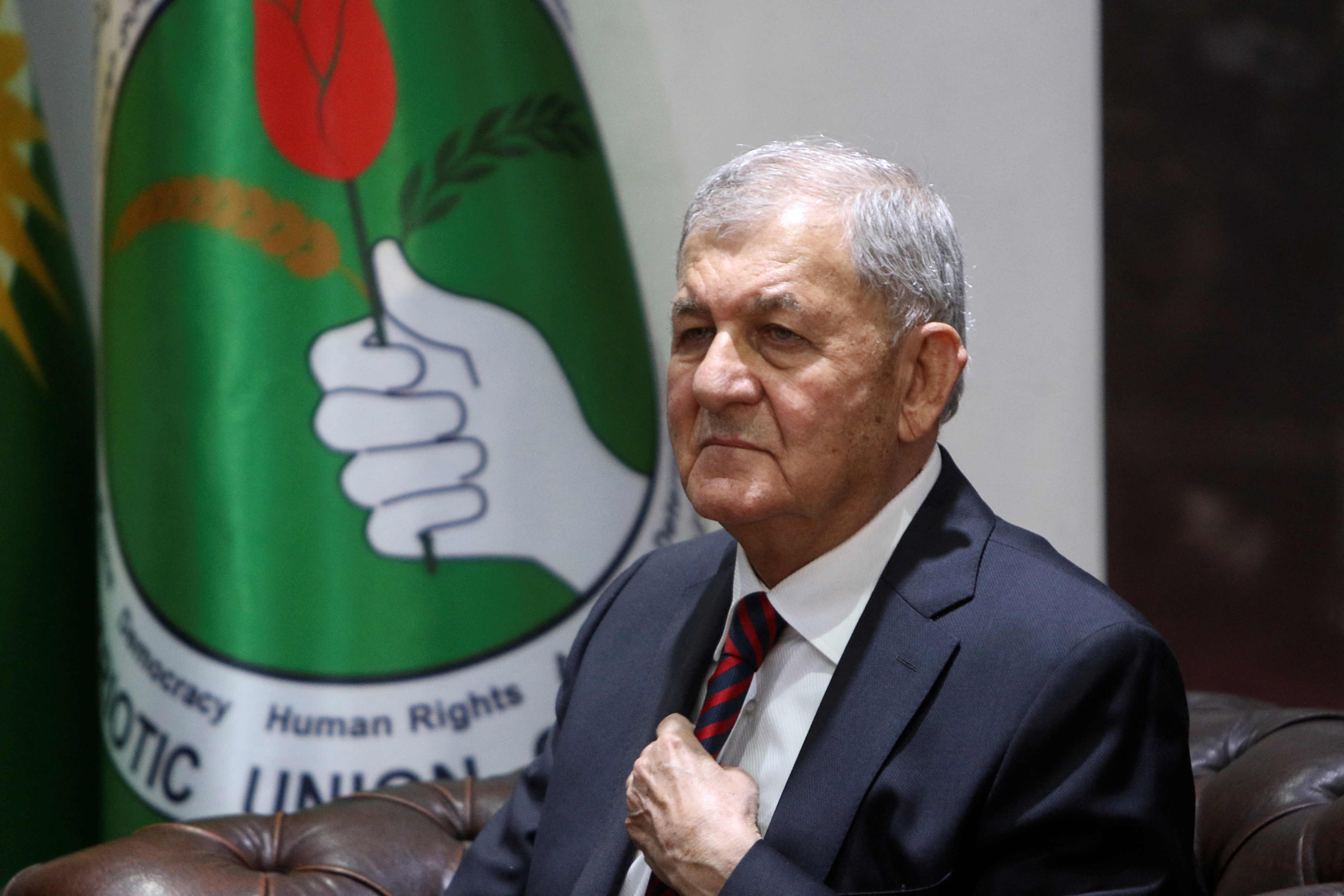 Abdul Latif Rashid, the newly elected Iraqi president, looks on, at the Iraqi parliament in Baghdad.&nbsp; (REUTERS)