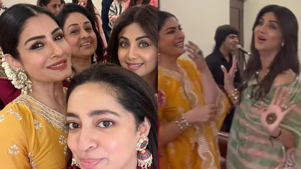 Raveena Tandon and Shilpa Shetty enjoyed music, applied mehndi and prepared for Karwa Chauth on Thursday. Raveena Tandon and Shilpa Shetty enjoyed music, applied mehndi and prepared for Karwa Chauth on Thursday. 