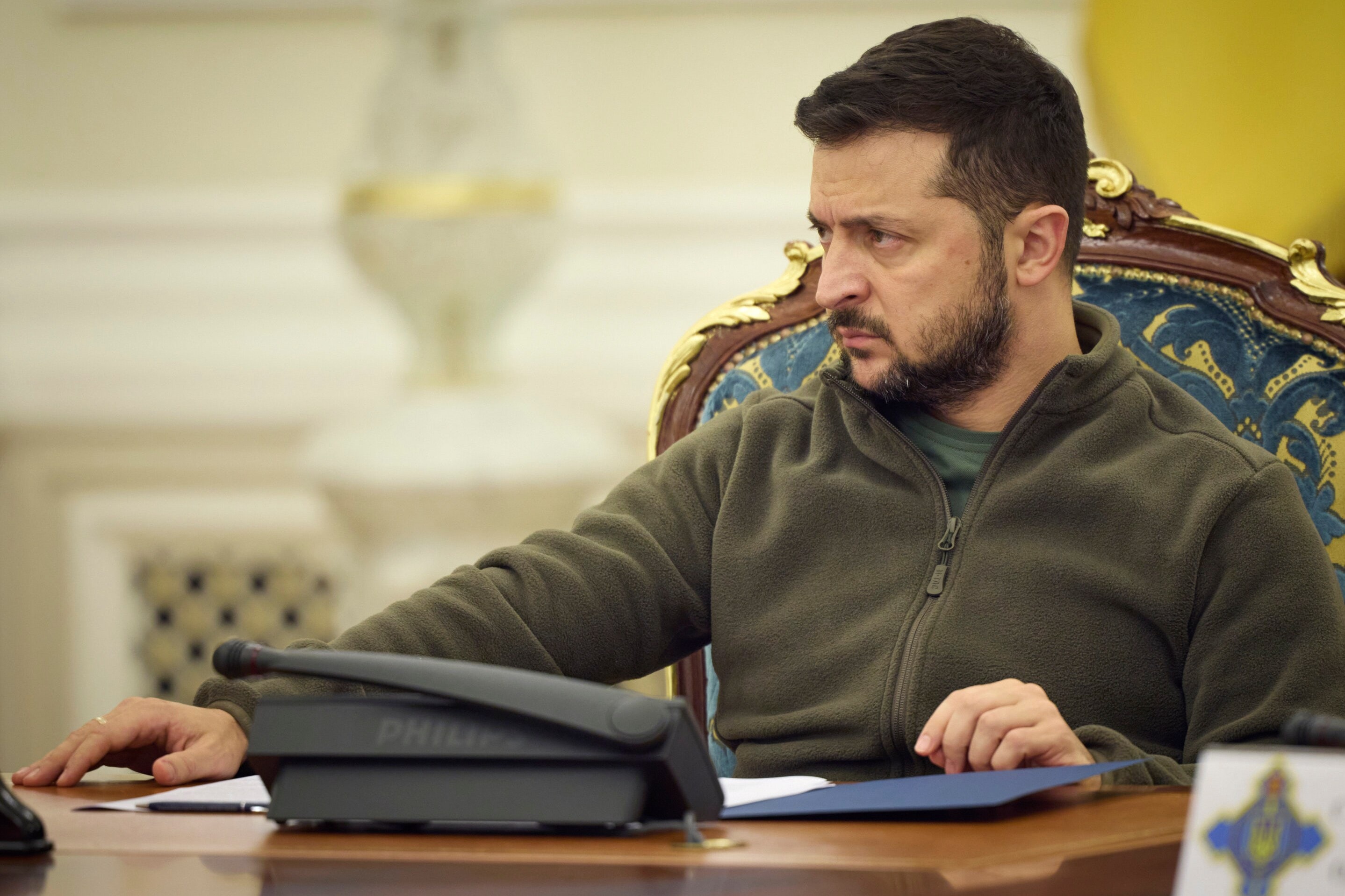 Ukrainian President Volodymyr Zelensky. (Ukrainian Presidential Press Office via AP)