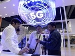 Visitors at India Mobile Congress 2022 exhibition in New Delhi where Narendra Modi, India's prime minister, announced the launch of 5G services in India.(Bloomberg) Visitors at India Mobile Congress 2022 exhibition in New Delhi where Narendra Modi, India's prime minister, announced the launch of 5G services in India.(Bloomberg)