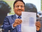 Chief election commissioner Rajiv Kumar during a press conference for the announcement of schedule of assembly elections in Himachal Pradesh, in New Delhi on Friday.(PTI) Chief election commissioner Rajiv Kumar during a press conference for the announcement of schedule of assembly elections in Himachal Pradesh, in New Delhi on Friday.(PTI)