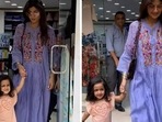 Shilpa Shetty with daughter Samisha. Shilpa Shetty with daughter Samisha.