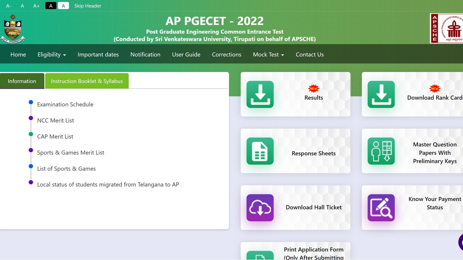 AP PGECET result 2022 out at cets.apsche.ap.gov.in, get link ...