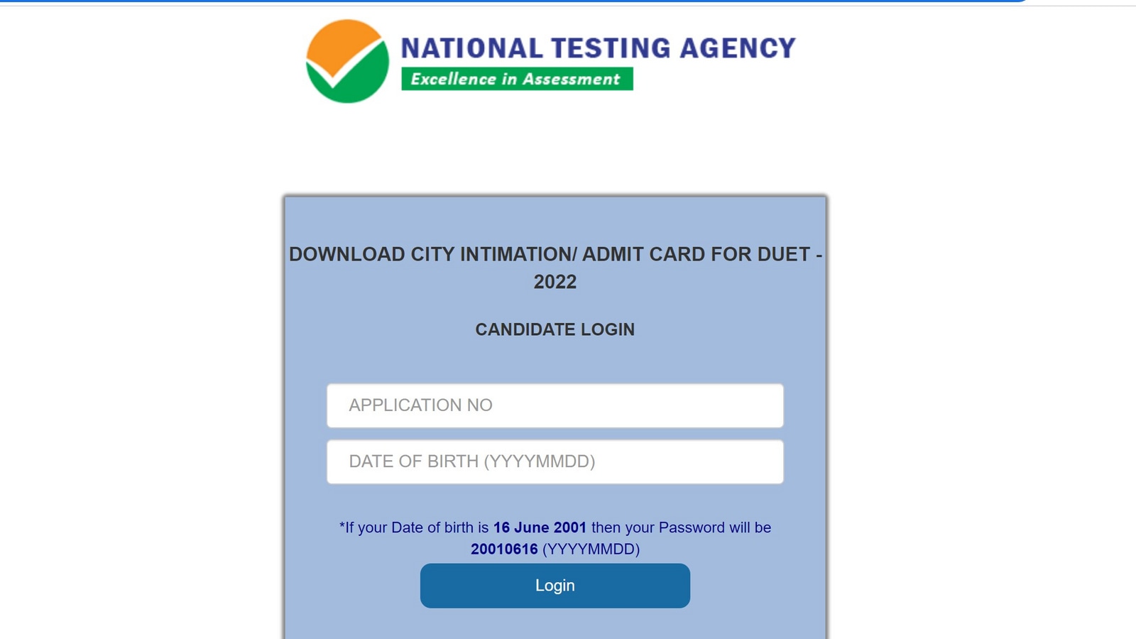 NTA DUET PG admit card 2022 out at ntaexam2022.cbtexam.in, get link