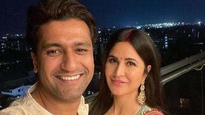 Katrina Kaif shared a series of images on her Instagram handle and captioned her post, "Pehla #KarvaChauth." Vicky, on the other hand, wrote, "Happy #KarvaChauth." (Instagram/@katrinakaif)